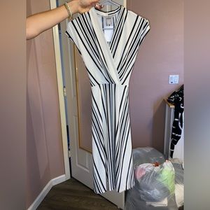 V Neck Black and white dress